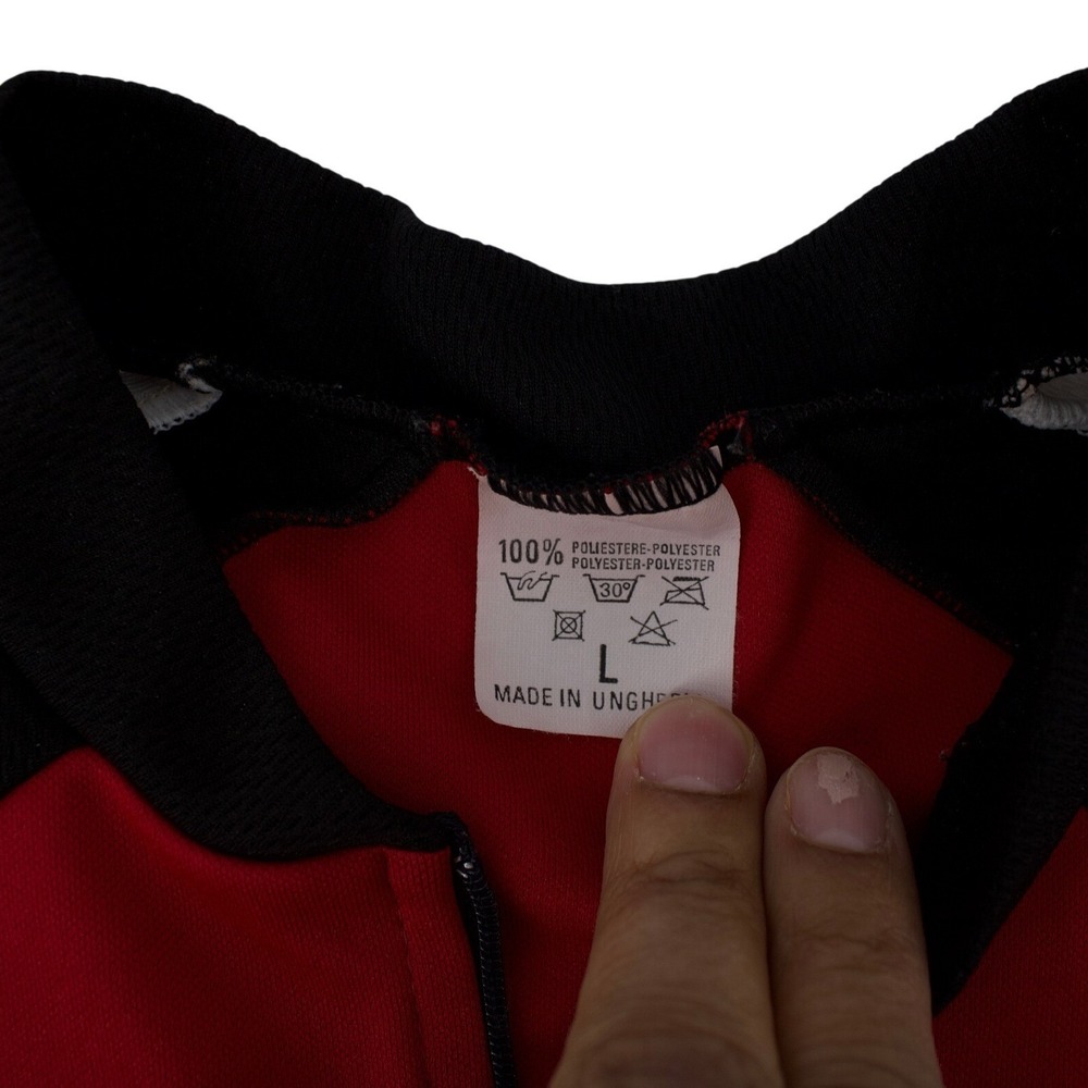 Vintage Cycling Jersey Mens Large Red Black White 1/4 Zip Bike Athletic Gorpcore - Picture 6 of 11